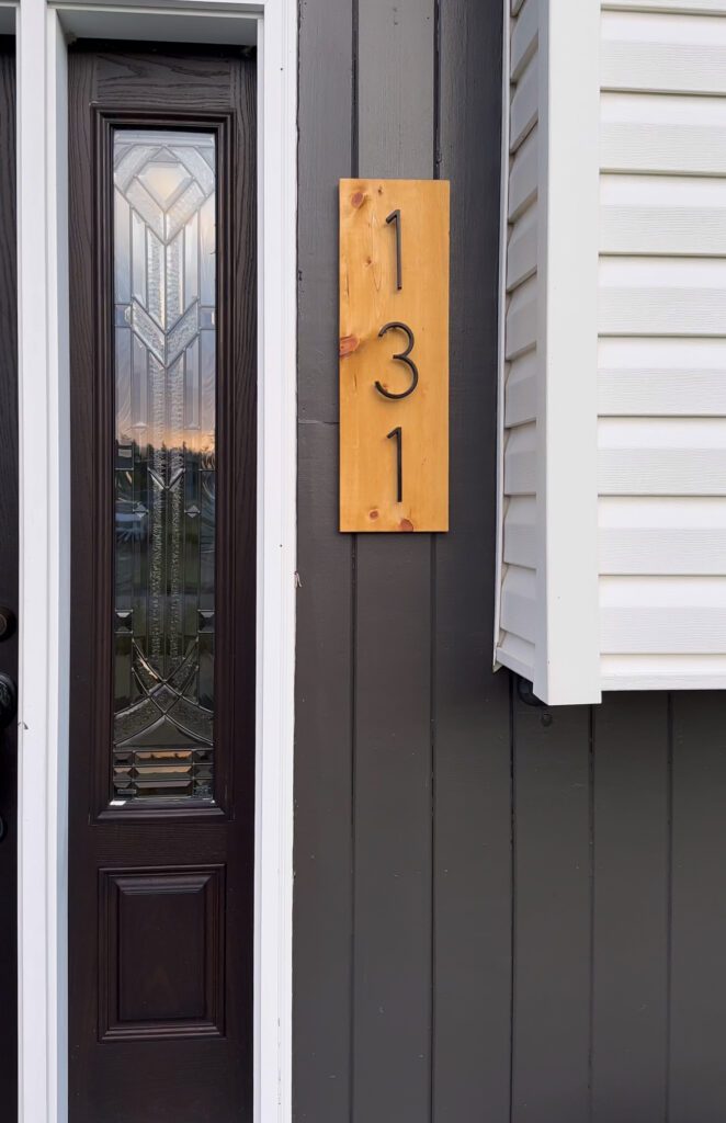 DIY house number sign